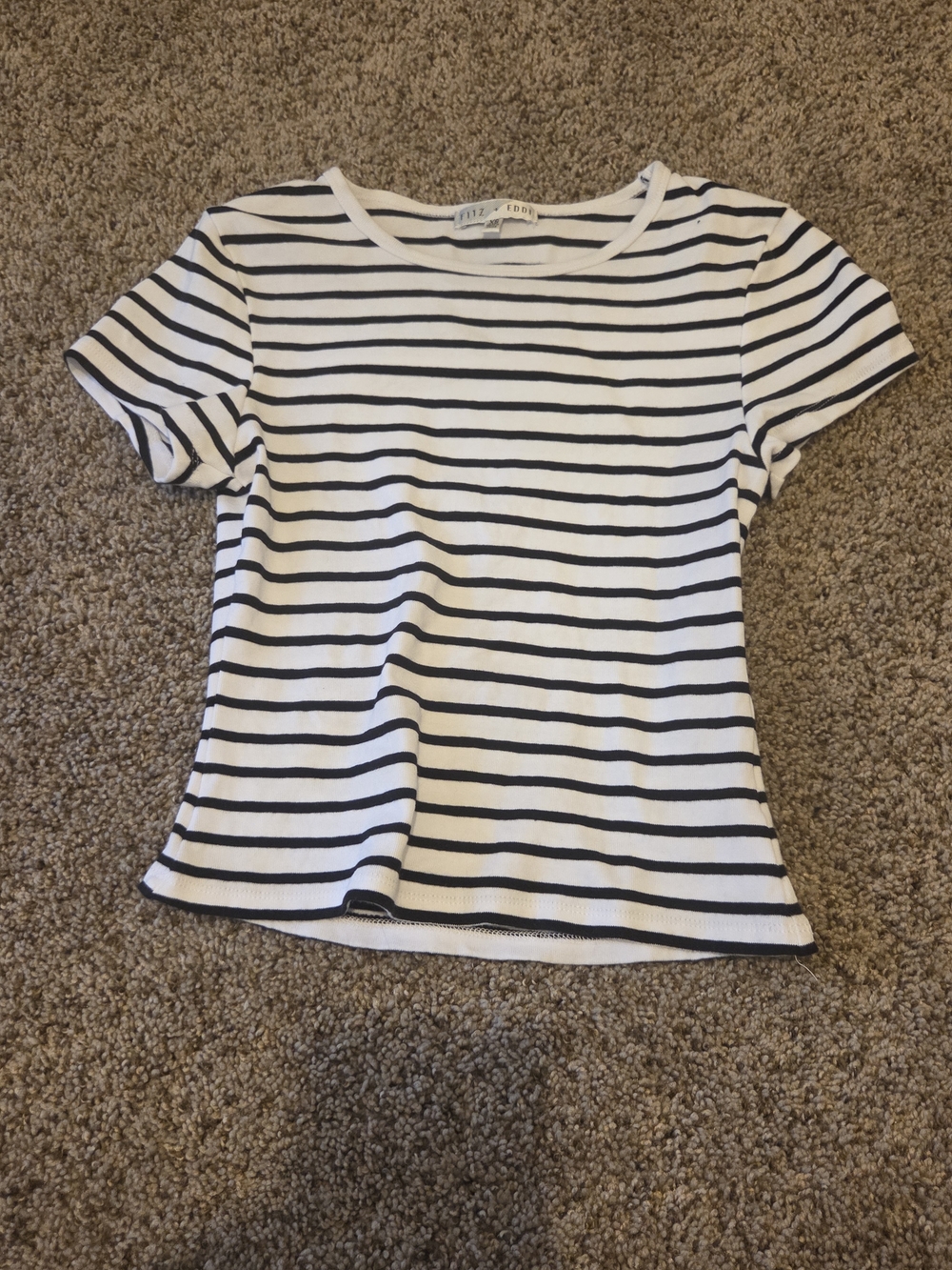 Fitz + Eddi Fitted Short-Sleeve Striped Tee - White & Black